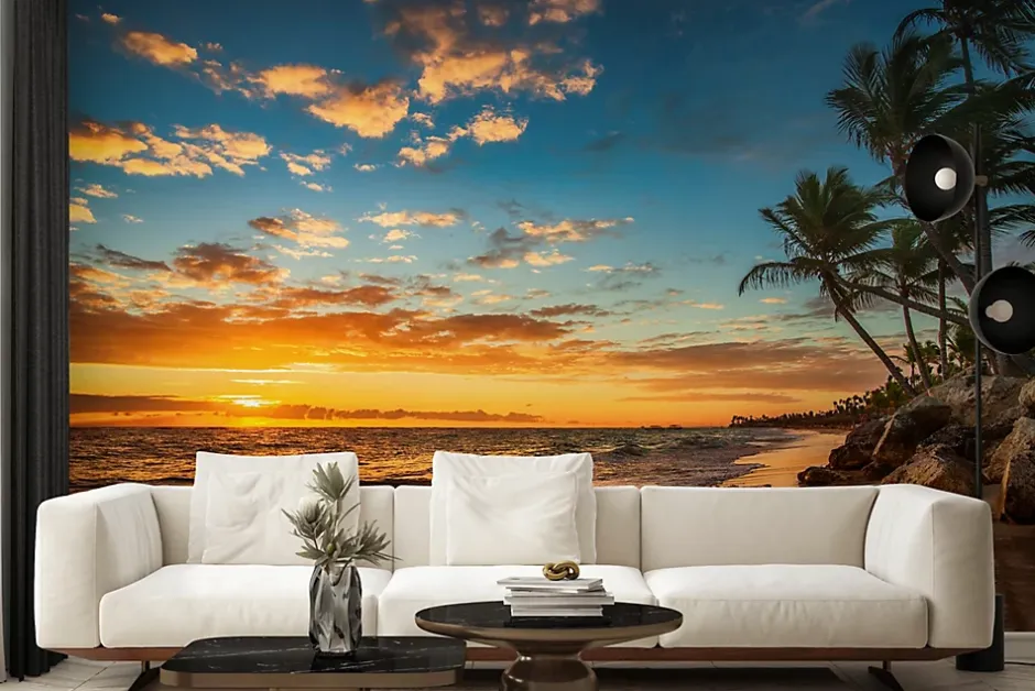 Muralo Vlieseline Papier Peint Photo COUCHER DE SOLEIL Plage Mer Paysage 3D 315cm x 210cm