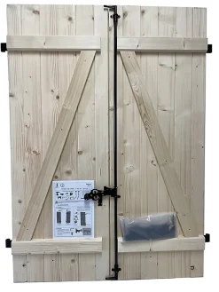 Volet battant acier et bois naturel - l.100 x H.125 cm - 2 vantaux