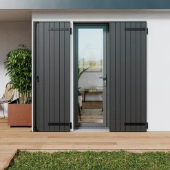 Fortia Volet battant aluminium anthracite - l.120 x H.225 cm - 2 vantaux