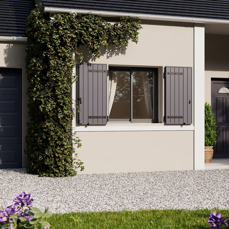 Fortia Volet battant aluminium anthracite - l.120 x H.145 cm - 2 vantaux