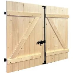 Volet battant bois naturel - l.90 x H.105 cm - 2 vantaux-Fortia Hot