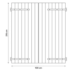 Volet battant bois naturel - l.100 x H.215 cm - 2 vantaux-Fortia Hot