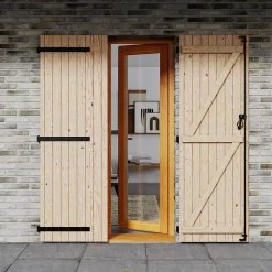 Volet battant bois naturel - l.100 x H.215 cm - 2 vantaux-Fortia Hot