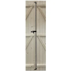 Volet battant bois naturel - l.120 x H.205 cm - 2 vantaux-Fortia Outlet