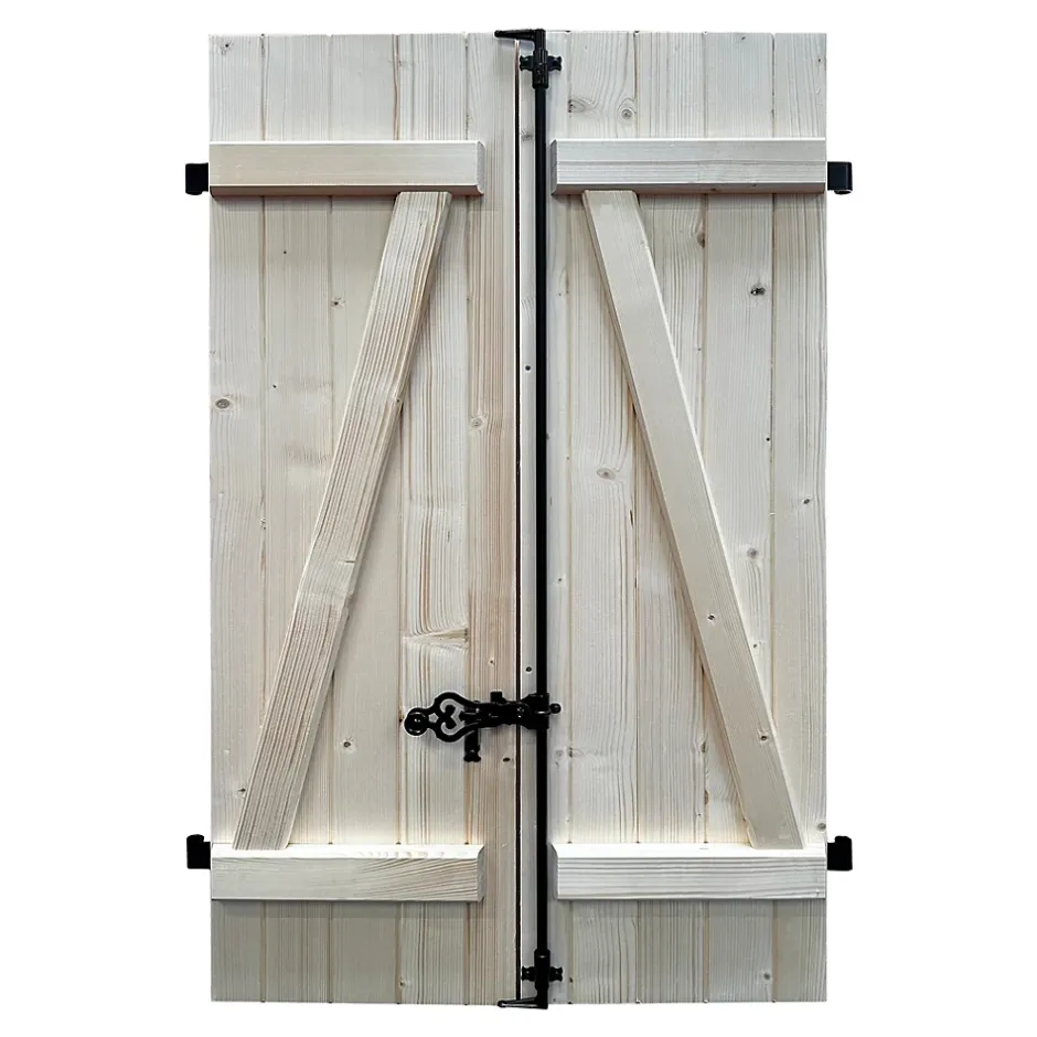 Volet battant bois naturel - l.100 x H.175 cm - 2 vantaux-Fortia