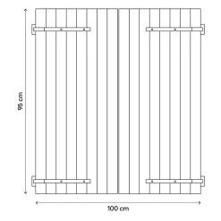 Fortia Volet battant bois naturel - l.100 x H.95 cm - 2 vantaux