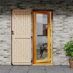 Fortia Volet battant bois naturel - l.80 x H.215 cm - 1 vantail