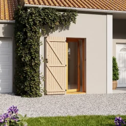 Fortia Volet battant bois naturel - l.80 x H.215 cm - 1 vantail