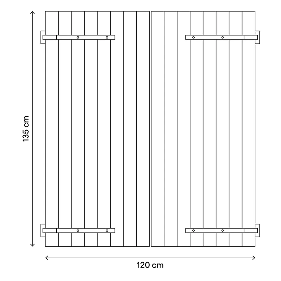 Fortia Volet battant bois naturel - l.120 x H.135 cm - 2 vantaux