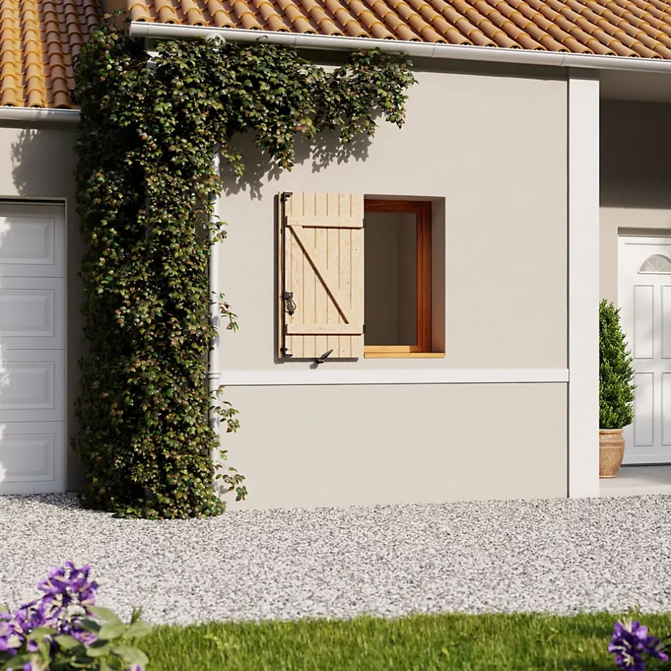 Fortia Volet battant bois naturel - l.80 x H.95 cm - 1 vantail