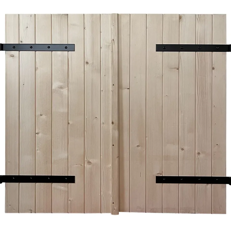 Volet battant bois naturel - l.120 x H.145 cm - 2 vantaux-Fortia Clearance