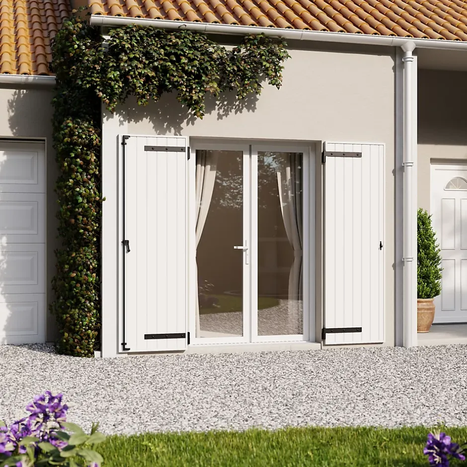 Volet battant uPVC blanc - l.120 x H.225 cm - 2 vantaux-Fortia Best