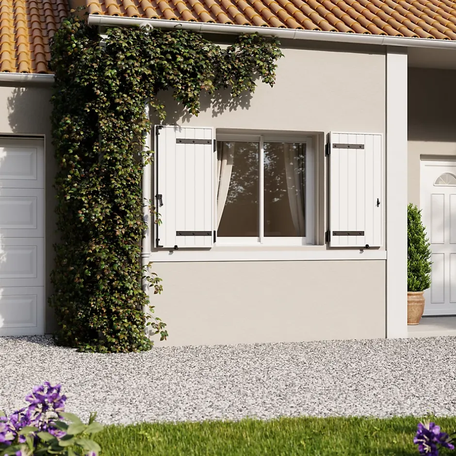 Volet battant uPVC blanc - l.100 x H.175 cm - 2 vantaux-Fortia Hot