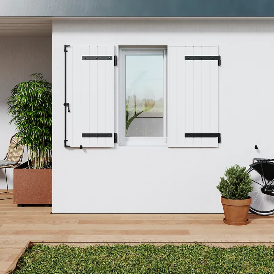 Fortia Volet battant uPVC blanc - l.120 x H.135 cm - 2 vantaux