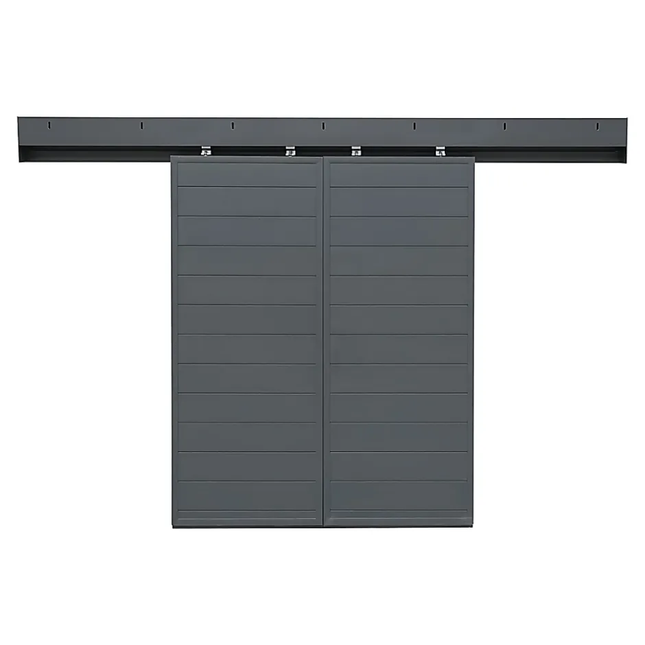 Fortia Volet coulissant aluminium anthracite - l.120 x H.135 cm - 2 vantaux