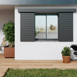 Volet coulissant aluminium anthracite - l.100 x H.125 cm - 2 vantaux-Fortia Hot