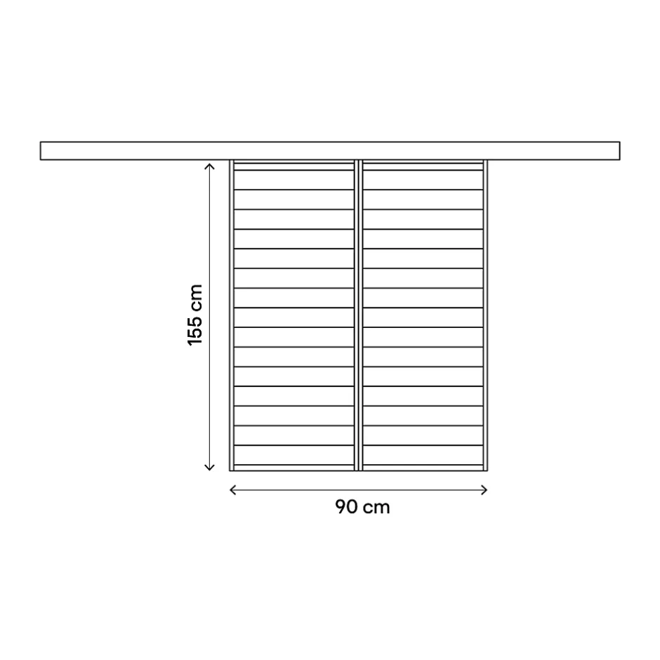 Fortia Volet coulissant aluminium anthracite - l.90 x H.155 cm - 2 vantaux