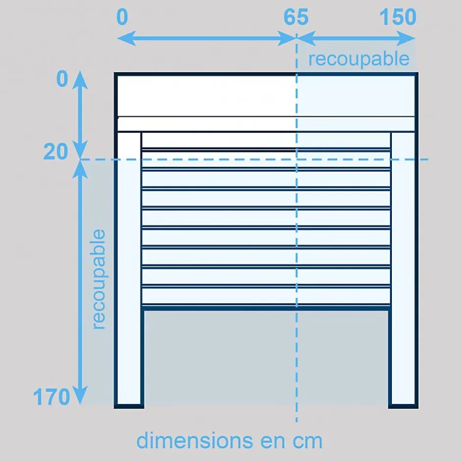 Volet-Moustiquaire Volet Roulant ALU H170 cm x L150 cm Electrique Filaire Blanc