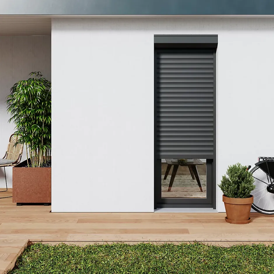 Fortia Volet roulant aluminium anthracite - ouverture motorisée - - l.140 x H.215 cm