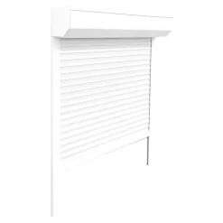 Volet roulant aluminium blanc - ouverture motorisée - - l.90 x H.155 cm-Fortia Online