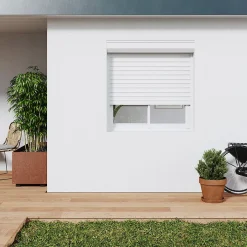 Fortia Volet roulant aluminium blanc - ouverture motorisée - - l.120 x H.175 cm