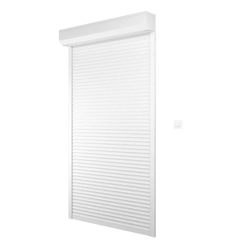 France Combi Volet roulant électrique en aluminium L. 120 x H. 215 cm blanc