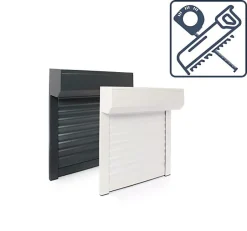 Volet Roulant Électrique Filaire - Alu Blanc - L240 x H215 cm - Motorise avec commande murale - Recoupable-Avosdim Sale