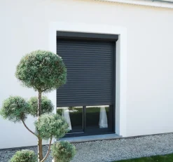 Volet Roulant Électrique Filaire - Alu Gris Anthracite - L180 x H215 cm - Motorise - Recoupable-Avosdim New