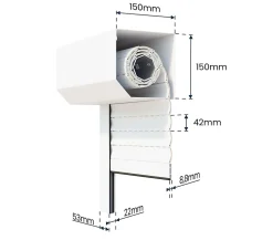 Volet Roulant Électrique Radio - Alu Blanc - L120 x H155 cm - Motorise avec telecommande incluse - Recoupable-Avosdim Online