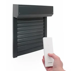 Volet Roulant Électrique Radio - Alu Gris Anthracite - L180 x H215 cm - Motorise - Recoupable-Avosdim Best