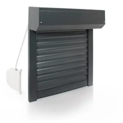 Avosdim Volet Roulant Manuel à Sangle - Alu Gris Anthracite - L120 x H120 cm - Manoeuvre manuelle - Recoupable
