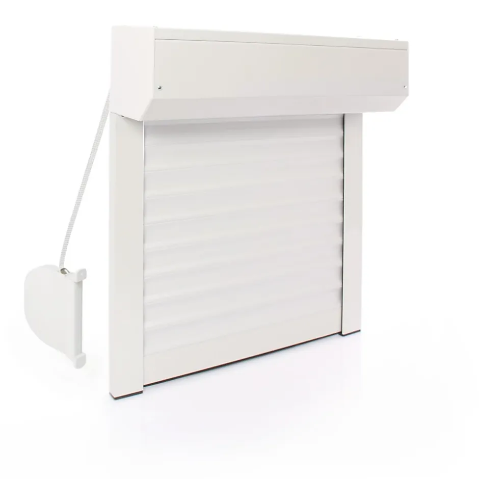 Volet Roulant Manuel à Sangle - Alu Blanc - L120 x H155 cm - Manoeuvre manuelle - Recoupable-Avosdim New