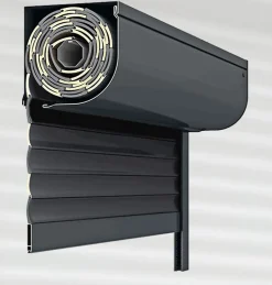 3 in 1 Volet roulant motorisé STANDART ROUND - 50 RAL 7016 Sompfy Oximo Radio (L.: 1600 mm x H.: 2000 mm)