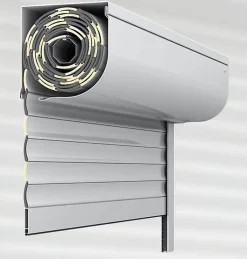 Volet roulant motorisé STANDART ROUND-50 RAL 9016 Solus - Filaire (L.: 2000 mm x H.: 2150 mm)-3 in 1 New