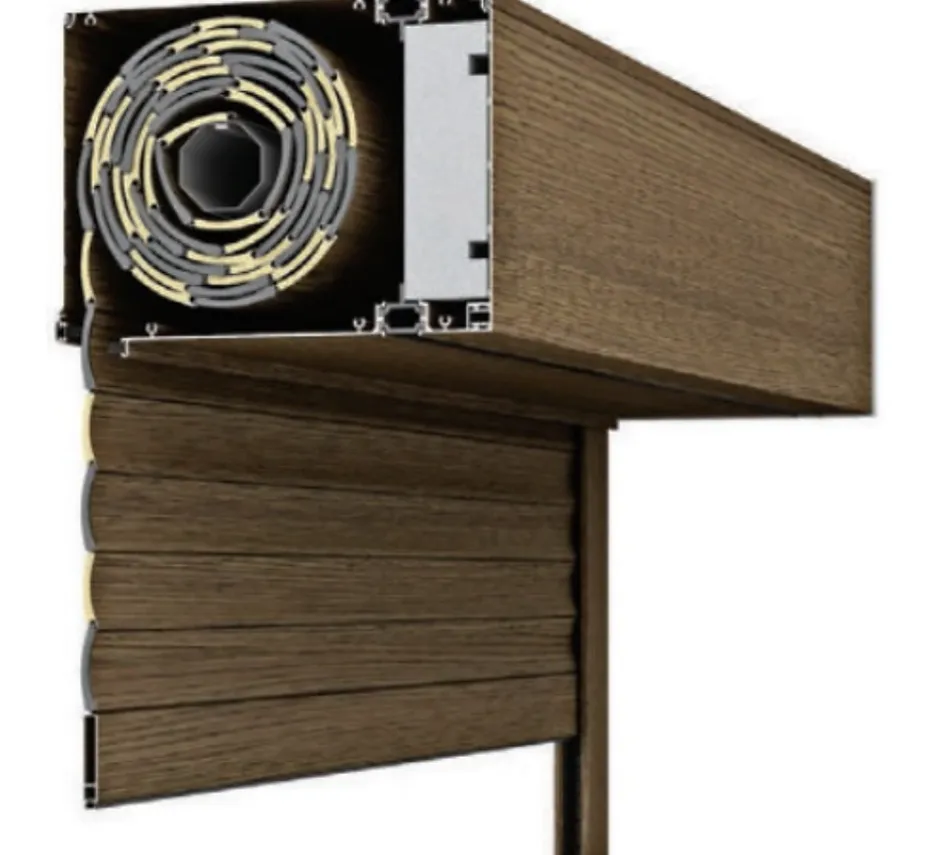 Volet roulant motorisé THERMO CONFORT Imitation bois S&SO RS100 Radio (L.: 2400 mm x H.: 2150 mm)-3 in 1 Sale