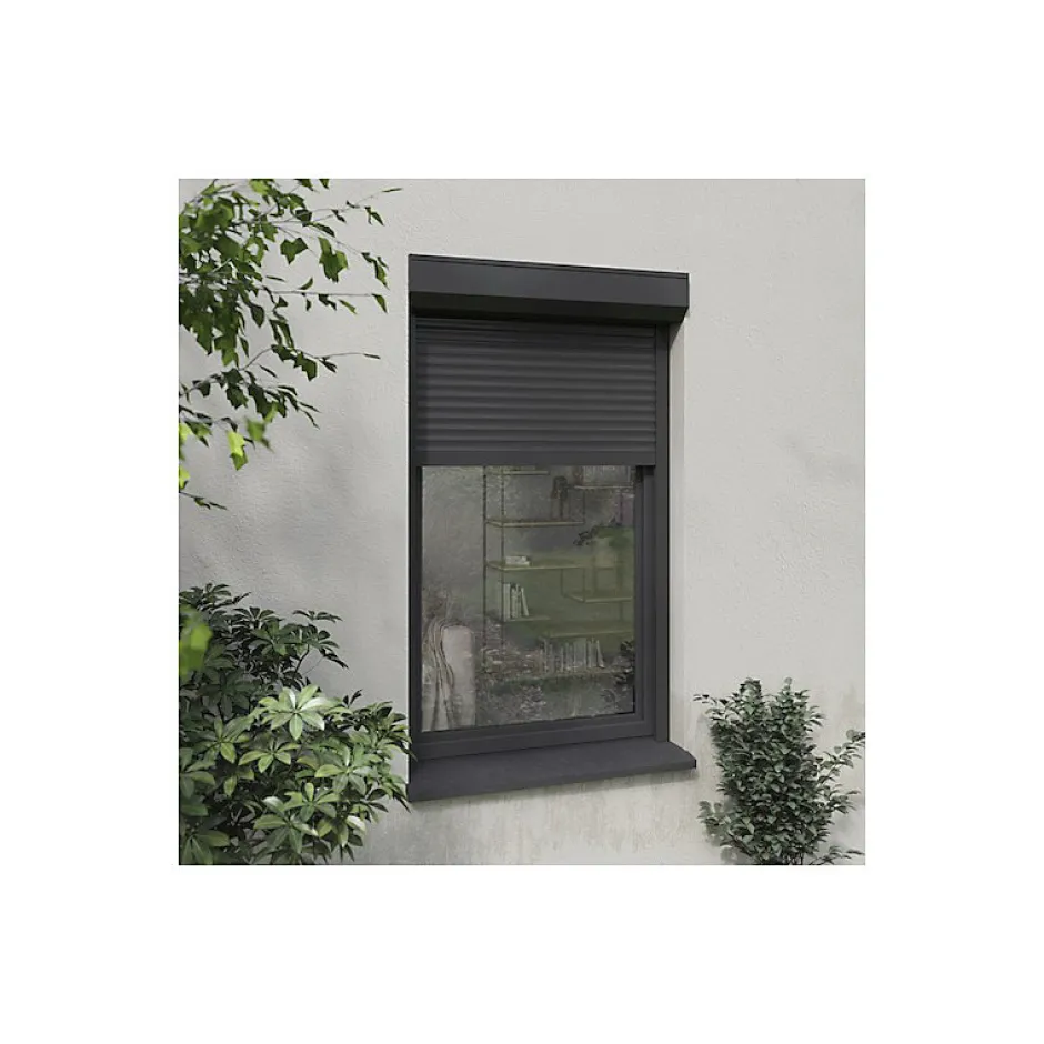 Volet roulant radio-télécommandé alu H 110 cm x L 100 cm gris-Volet-Moustiquaire New