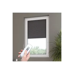 Volet roulant radio-télécommandé H160 cm x L 120 cm Alu gris-Volet-Moustiquaire Clearance