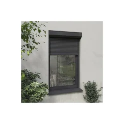 Volet roulant radio-télécommandé H160 cm x L 120 cm Alu gris-Volet-Moustiquaire Clearance