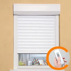 Volet roulant recoupable radio H140 cm x L150 cm ALU Blanc, fabriqué en France-Volet-Moustiquaire Best