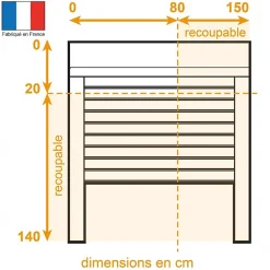 Volet roulant recoupable radio H140 cm x L150 cm ALU Blanc, fabriqué en France-Volet-Moustiquaire Best