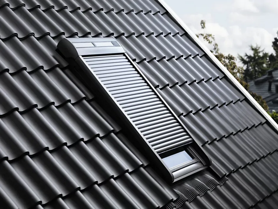 Velux Volet roulant rigide pour fenêtre de toit, gris anthracite, à énergie solaire, l.55 x H.70 cm, SSL 9 0000S