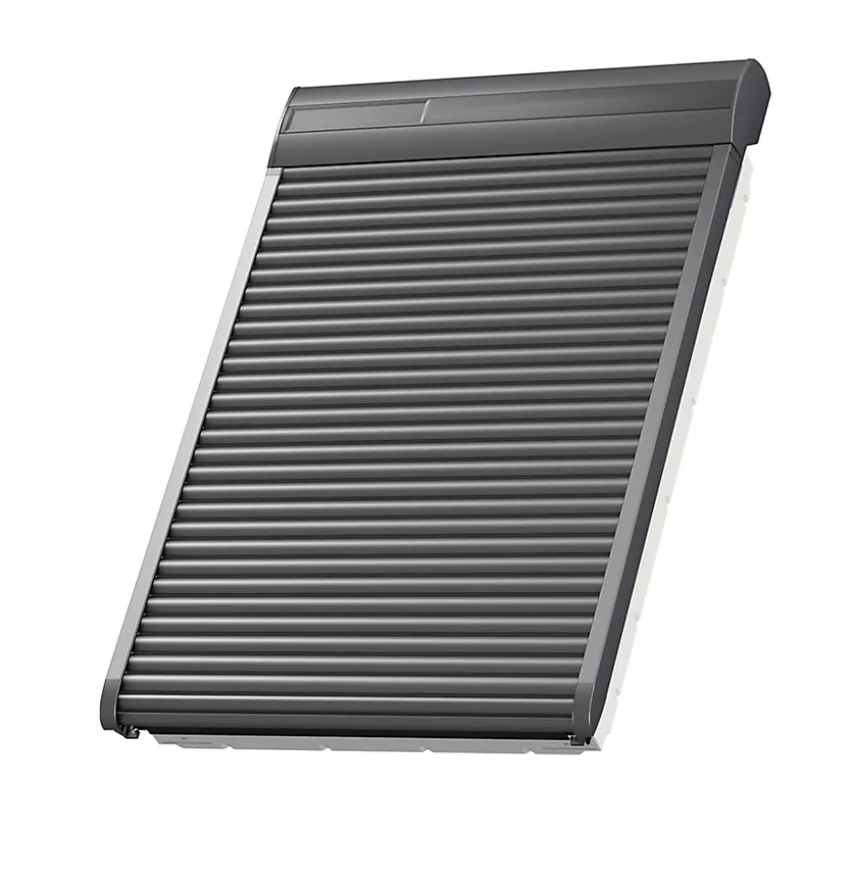 Velux Volet roulant rigide pour fenêtre de toit, gris anthracite, à énergie solaire, l.134 x H.140 cm, SSL UK08 0000S