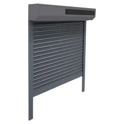 Volet roulant solaire aluminium anthracite - ouverture motorisée - - l.120 x H.135 cm-Fortia