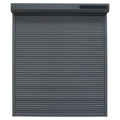 Volet roulant solaire aluminium anthracite - ouverture motorisée - - l.90 x H.135 cm-Fortia