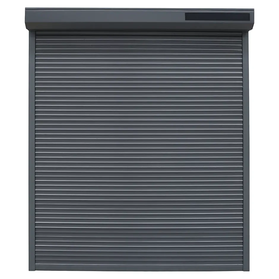 Volet roulant solaire aluminium anthracite - ouverture motorisée - - l.90 x H.135 cm-Fortia