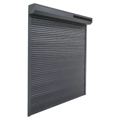Volet roulant solaire aluminium anthracite - ouverture motorisée - - l.120 x H.125 cm-Fortia