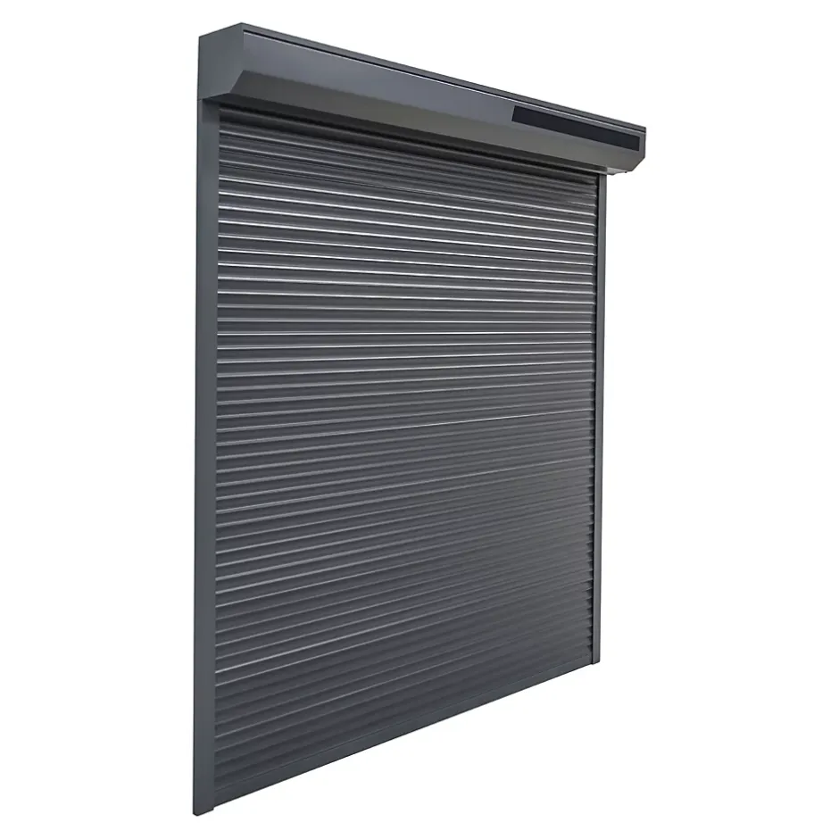 Fortia Volet roulant solaire aluminium anthracite - ouverture motorisée - - l.100 x H.135 cm