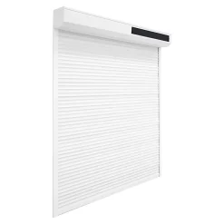 Volet roulant solaire aluminium blanc - ouverture motorisée - - l.100 x H.125 cm-Fortia Clearance