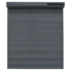 Volet roulant solaire aluminium anthracite - ouverture motorisée - - l.100 x H.125 cm-Fortia Sale