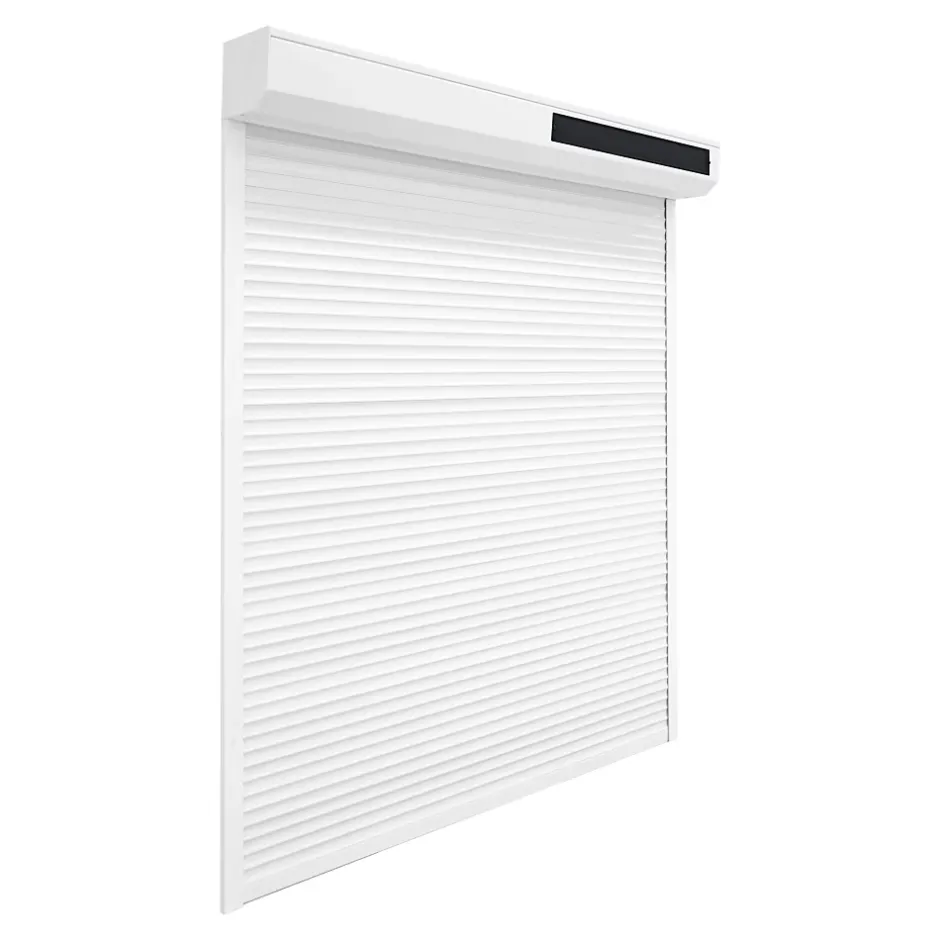Fortia Volet roulant solaire aluminium blanc - ouverture motorisée - - l.180 x H.215 cm